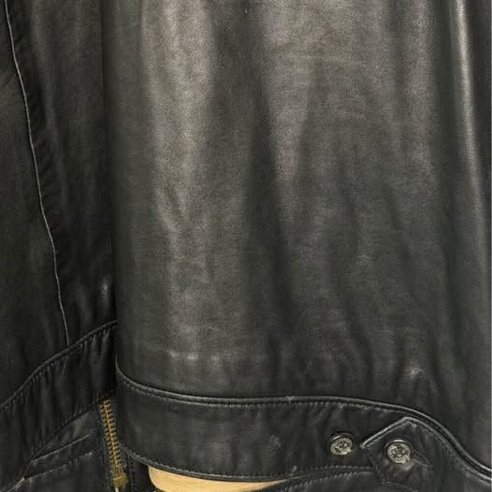 Vintage Polo Ralph Lauren Black Leather Jacket XXL - Picture 7 of 9